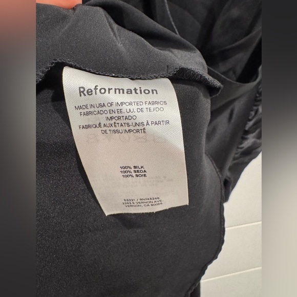 NWT Reformation black silk Casette maxi dress - Picture 9 of 11
